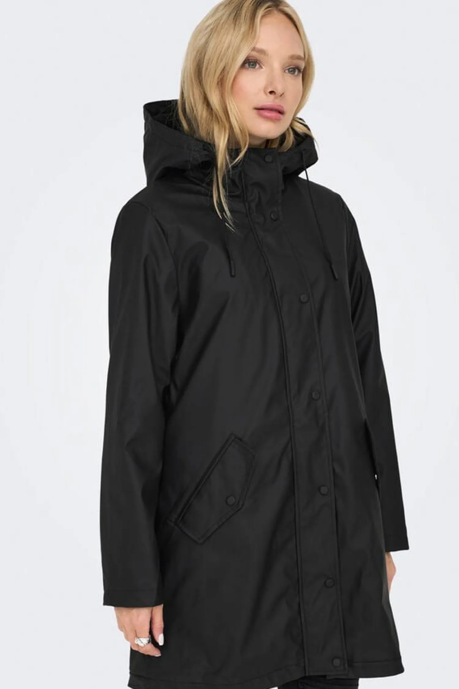 Only Sobretudos E Parkas-Impermeavel Comprido Com Capuz