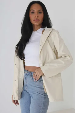 Brave Soul Sobretudos E Parkas-Impermeavel Engomado Com Capuz