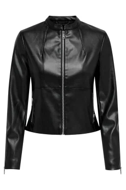 Only Blusoes E Casacos-Jaqueta De Couro Sintetico