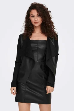 Only Blusoes E Casacos-Jaqueta De Couro Sintetico