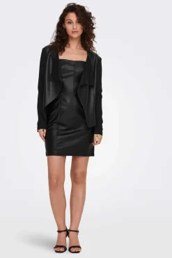 Only Blusoes E Casacos-Jaqueta De Couro Sintetico