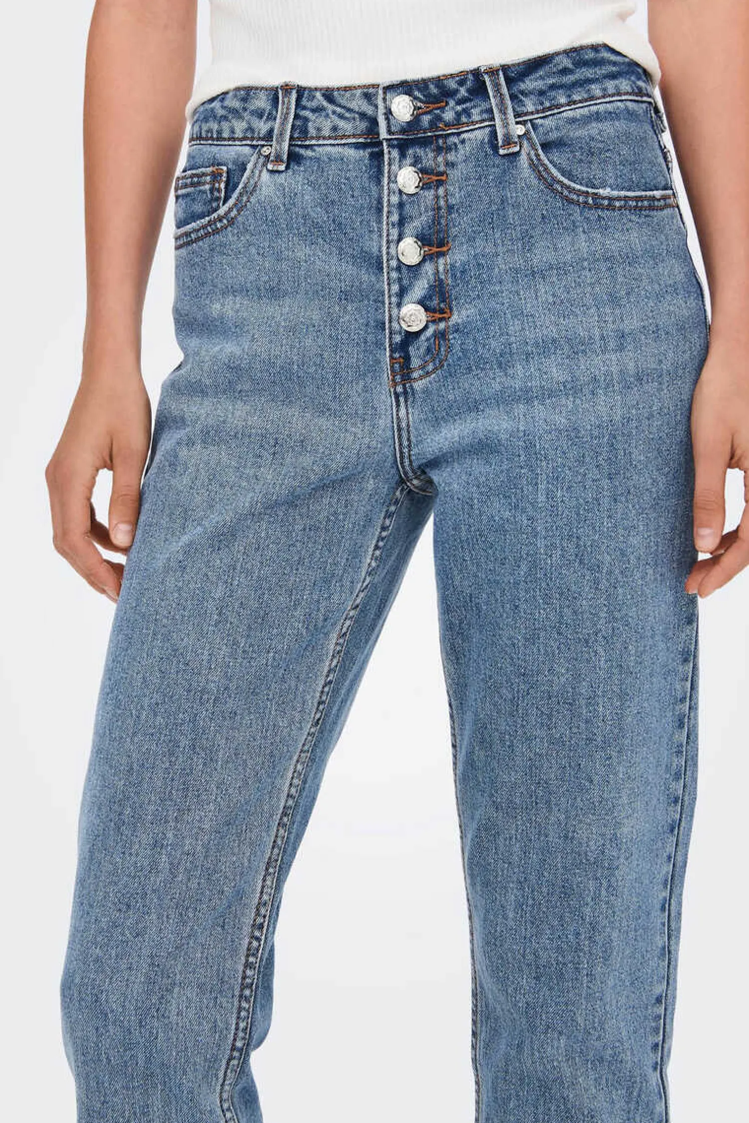 Only Calcas-Jeans De Corte Mom Fit 5 Bolsos