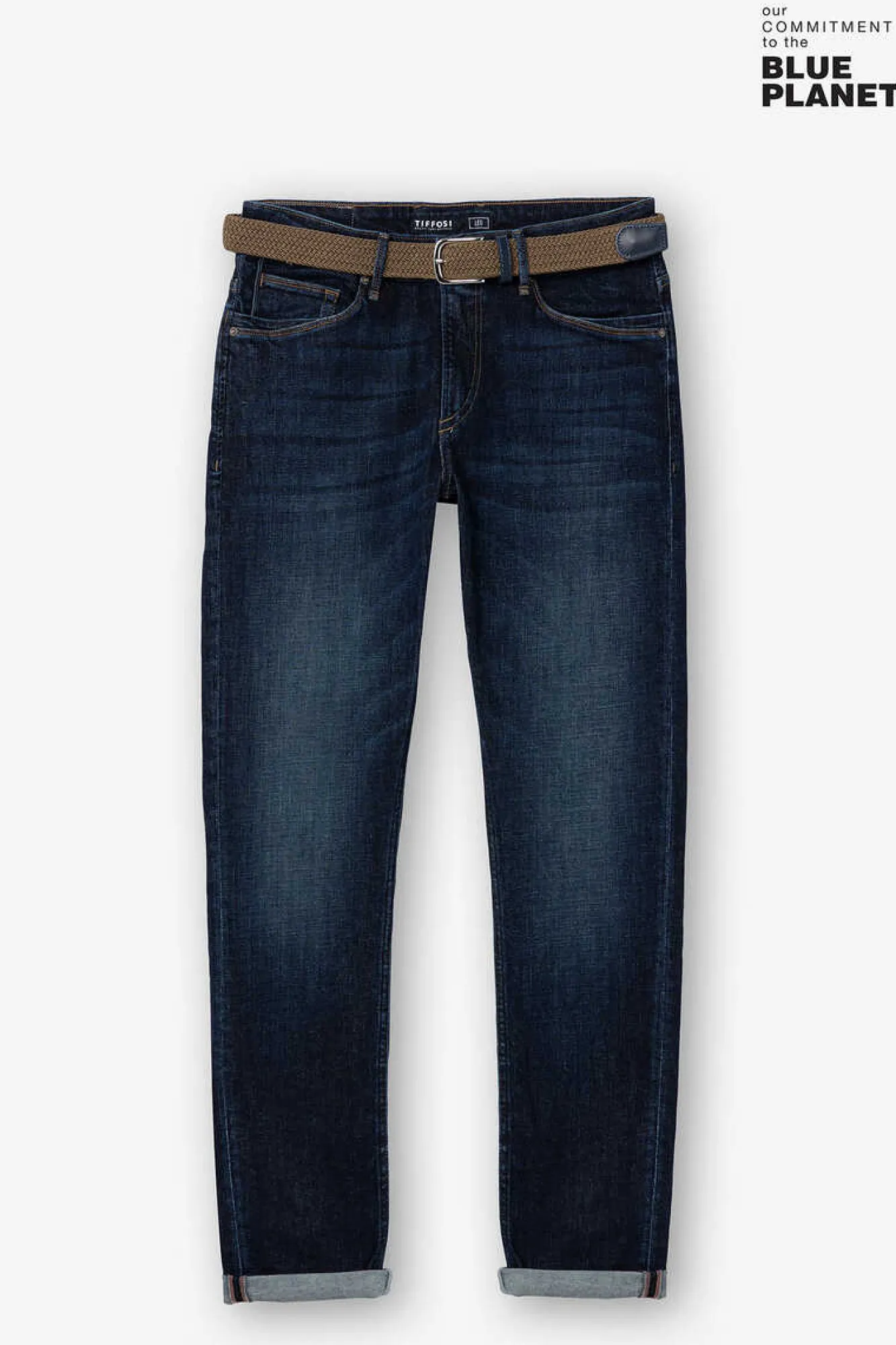 Tiffosi Jeans Leo Corte Comfort Com Cinto Azulado