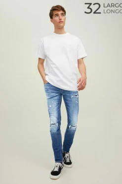 Jack & Jones Jeans Liam Rasgoes Azulado Outlet