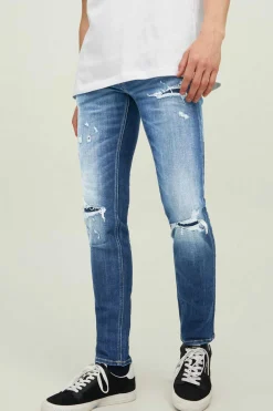 Jack & Jones Jeans Liam Rasgoes Azulado Outlet