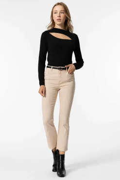 Tiffosi Calcas-Jeans Megan Cropped Flare Cintura Alta Metalica