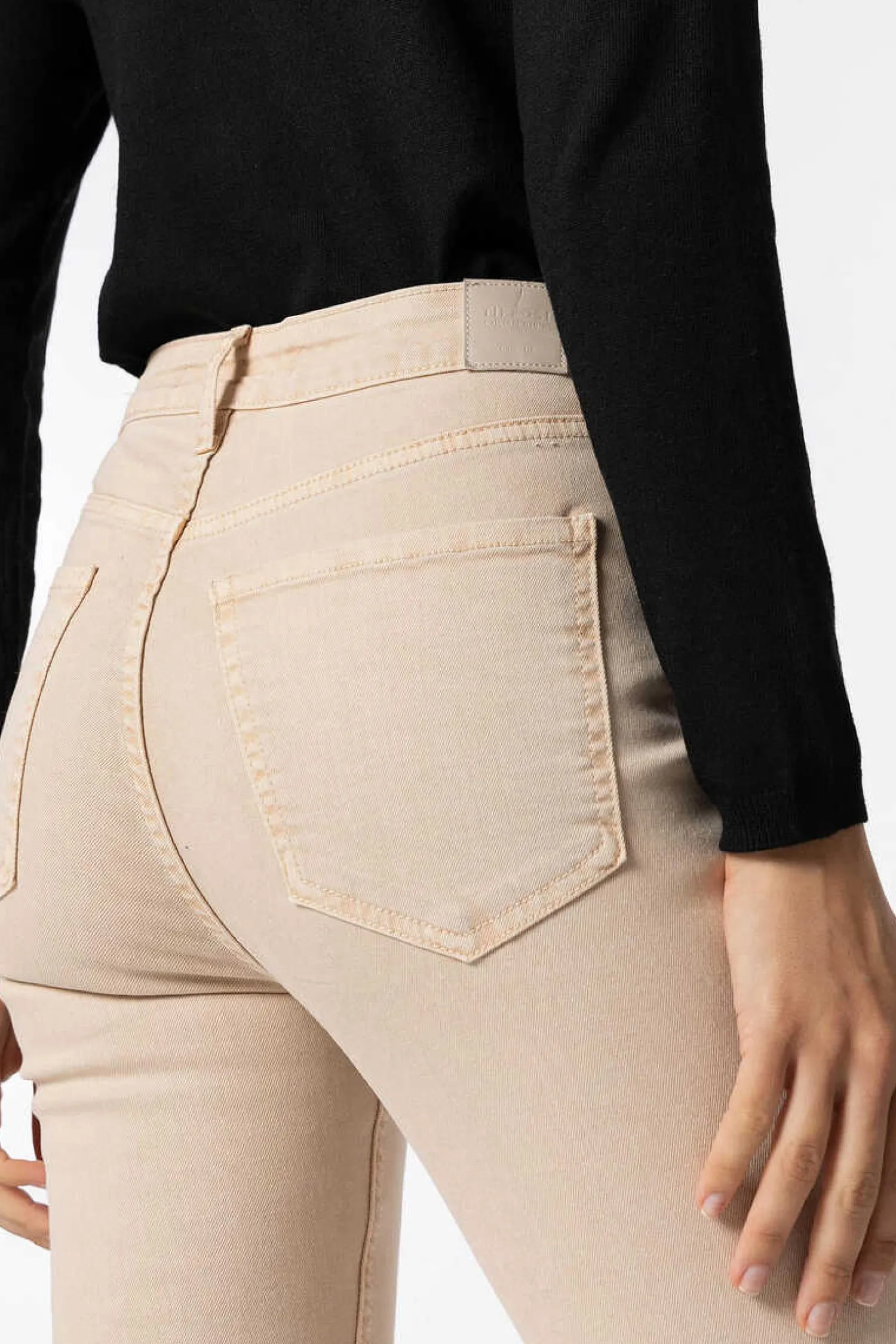 Tiffosi Calcas-Jeans Megan Cropped Flare Cintura Alta Metalica