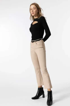 Tiffosi Calcas-Jeans Megan Cropped Flare Cintura Alta Metalica