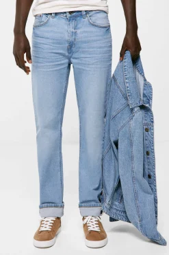 Springfield Jeans Regular Lavagem Clara Azul Indigo Outlet