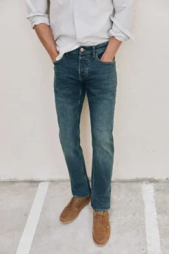 Ooto Jeans Slim Lavagem Escura Azul Outlet