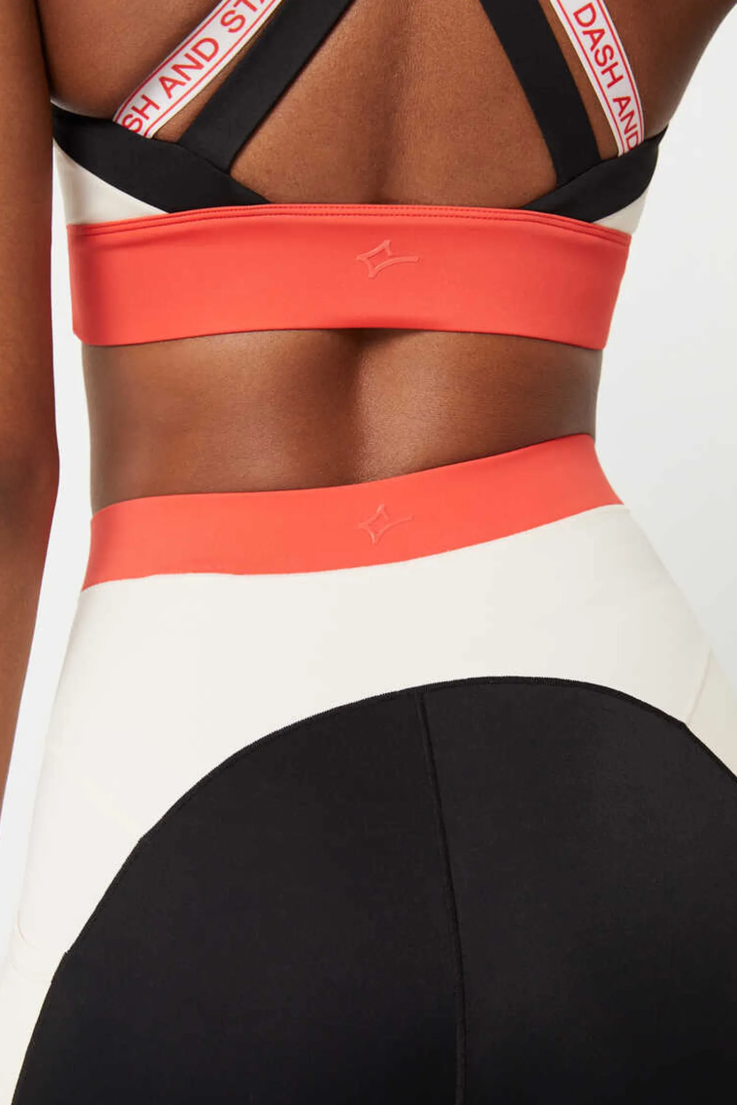 Dash and Stars Calcas-Leggings Crop Color Block 4D Stretch