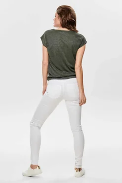 Only T-Shirts-Manga Curta Com Decote Em V