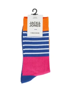 Jack&Jones Meias Altas Combinadas Cores Neon Rosa