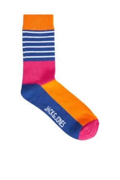 Jack&Jones Meias Altas Combinadas Cores Neon Rosa