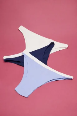 HI&BYE Roupa Interior-Pack 3 Cuecas Brasileiras Multicoloridas: Branco, , Lilas