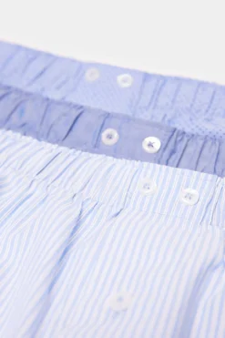 Springfield Pack 3 Cuecas Em Popelina De Algodao Azul