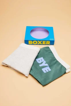 HI&BYE Roupa Interior-Pack 2 Cuequinhas Culottes Multicolor: Cinzento, Verde