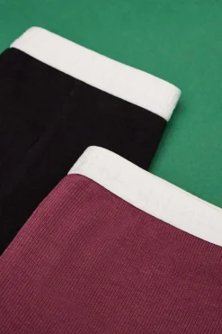 HI&BYE Roupa Interior-Pack 2 Cuequinhas Culottes Multicolor: Preto, Bordeaux