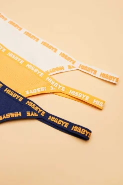 HI&BYE Roupa Interior-Pack 3 Cuequinhas Tanga Multicolor: Amarelo, Laranja, Azul