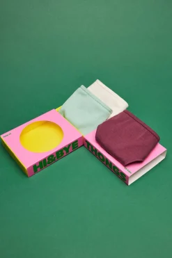 HI&BYE Roupa Interior-Pack 3 Tangas Multicoloridas: Verde, Amarelo, Bordo