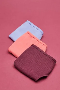 HI&BYE Roupa Interior-Pack 3 Tangas Multicoloridas: Rosa, Lilas, Bordo