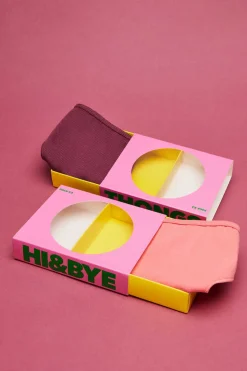 HI&BYE Roupa Interior-Pack 3 Tangas Multicoloridas: Rosa, Lilas, Bordo