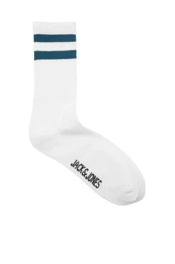 Jack & Jones Pack De 5 Meias Altas De Tenis Branco