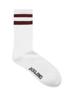 Jack & Jones Pack De 5 Meias Altas De Tenis Branco