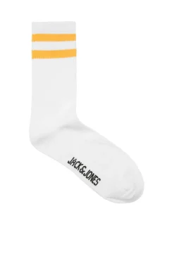 Jack & Jones Pack De 5 Meias Altas De Tenis Branco