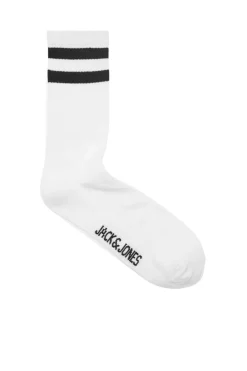 Jack & Jones Pack De 5 Meias Altas De Tenis Branco