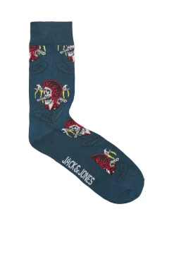 Jack & Jones Pack De 5 Meias Altas Print Caveiras Preto Best