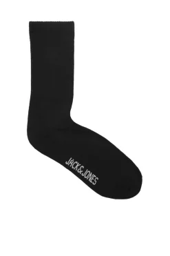 Jack & Jones Pack De 5 Meias Altas Print Logo Preto Discount