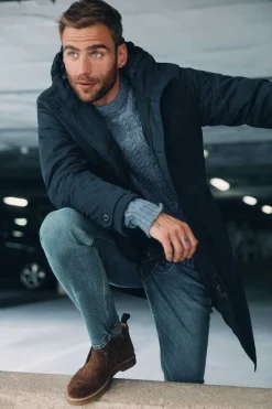 Ooto Parka Impermeavel Capuz Azul