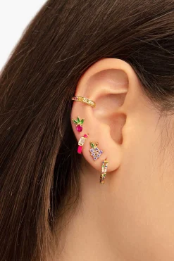 Singularu Bijuteria-Pendiente Suelto Tropical Grape Plata Bano Oro