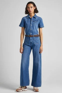 Pepe Jeans Dungareesnew-Peto Largo Vaquero De Manga Corta