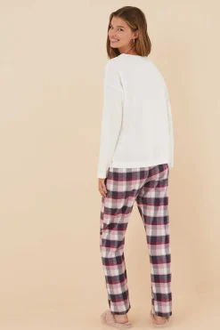 Women'secret Pijamas-Pijama 100% Algodao Snoopy Flanela