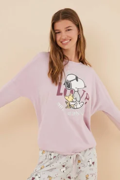 Women'secret Pijamas-Pijama 100% Algodao Snoopy Love