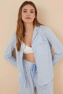 Women'secret Pijamas-Pijama Camiseiro 100% Algodao Riscas