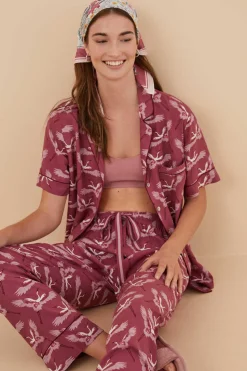 Women'secret Pijamas-Pijama Camiseiro Com Estampado De Garcas De Moniquilla