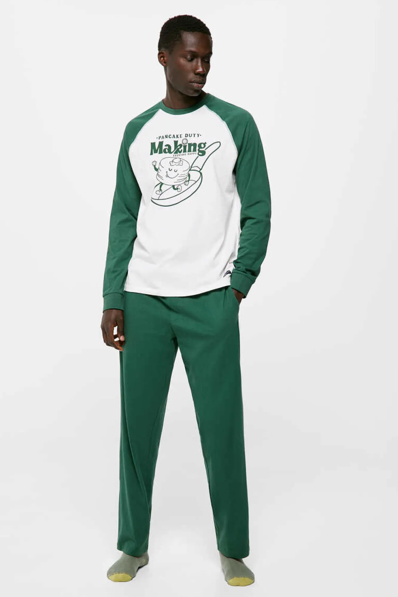 Springfield Pijama Comprido Algodao Pancake Verde Online
