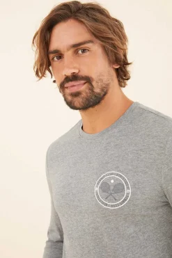 Women'secret Pijama Comprido Homem 100% Algodao Tenis Cinzento New