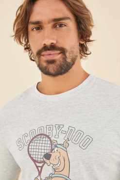 Women'secret Pijama Comprido Homem 100% Algodao Scooby Doo Cinzento Clearance