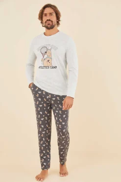 Women'secret Pijama Comprido Homem 100% Algodao Scooby Doo Cinzento Clearance