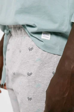 Springfield Pijama Comprido Malha Algodao Bicicleta Cinza Discount