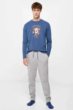 Springfield Pijama Comprido Malha Algodao Torrada Gasolina Clearance