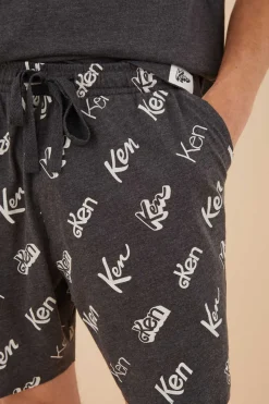 Women'secret Pijama Curto De Homem Algodao Ken Cinzento Best