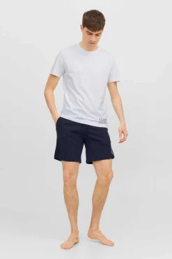 Jack & Jones Pijama De Manga Curta E Calcas Curtas Branco Discount