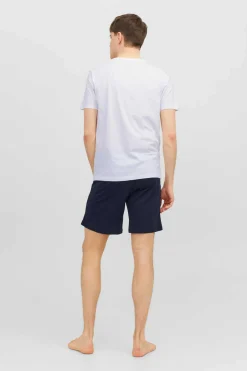 Jack & Jones Pijama De Manga Curta E Calcas Curtas Branco Discount