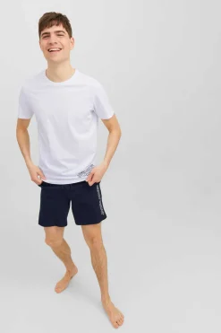 Jack & Jones Pijama De Manga Curta E Calcas Curtas Branco Discount