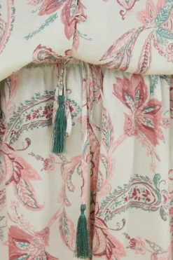 Women'secret Pijamas-Pijama Paisley Manga Curta Folho Calcas Capri